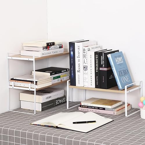 Miniatura 8 de YGYQZ Organizador de estante de escritorio de oficina de madera, suministros de escritorio, bonito estante de almacenamiento y decoración de