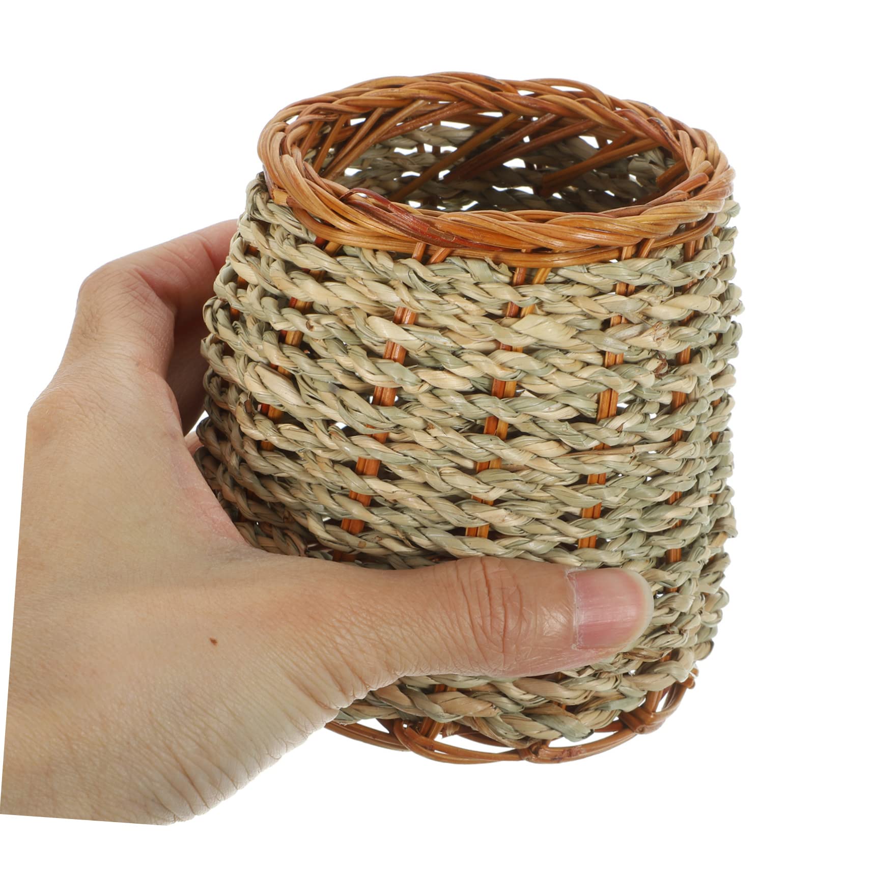 SHINEOFI 3piezas Organizador De Escritorio Woven Pen Holder De Natural Portalápices De y Decoración Para Almacenamiento De Utensilios De Papelería