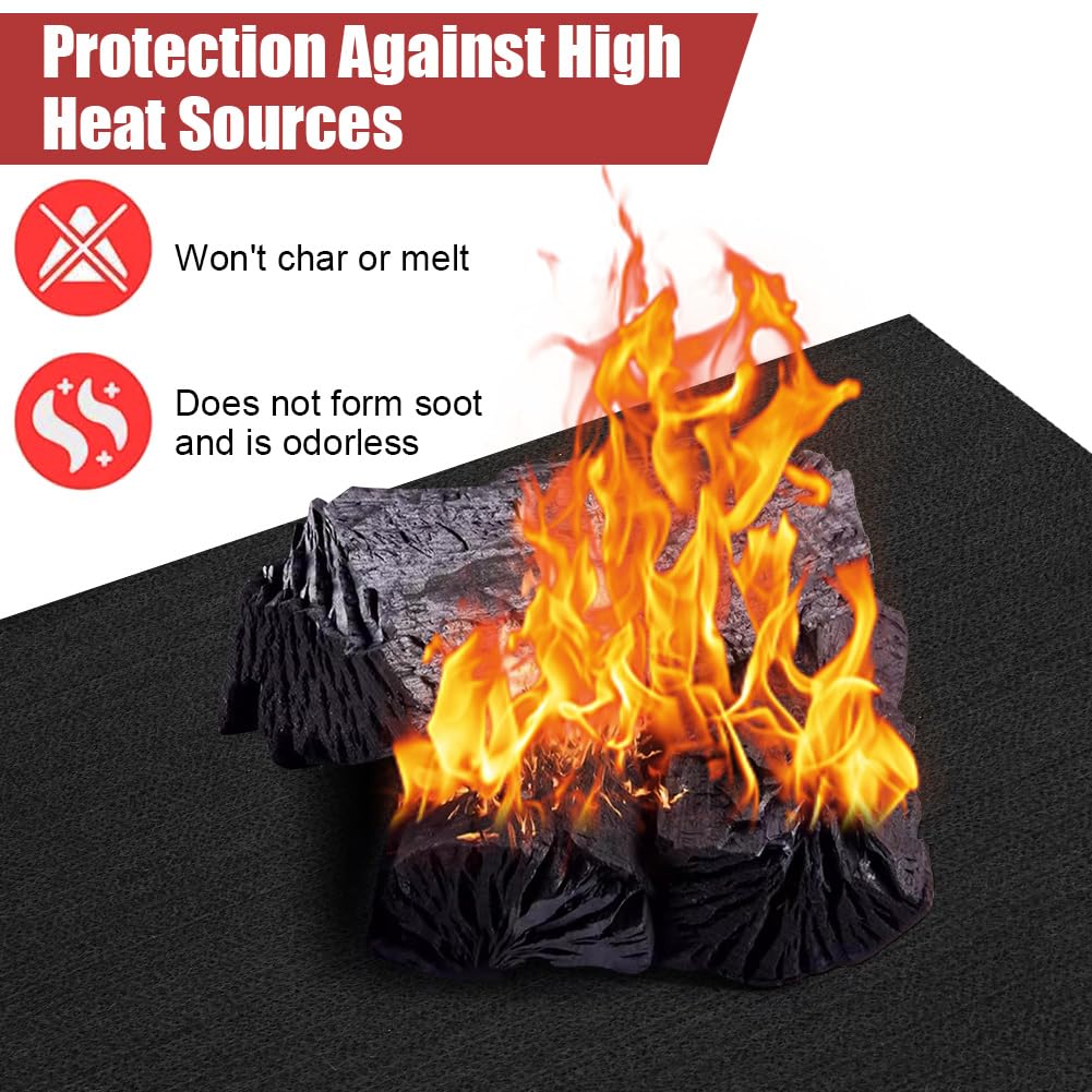 Yuragim Tapis ignifuge 1 m x 1 m - Résistant à la chaleur - Tapis de protection contre le feu - Résistant à la chaleur jusqu'à 1000 °C - En feutre de carbone - Pour barbecue, soudure, brasero et