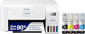Epson Impressora Supertank EcoTank ET-2803 colorida multifuncional sem cartucho com suporte para digitalização, cópia e AirPrint