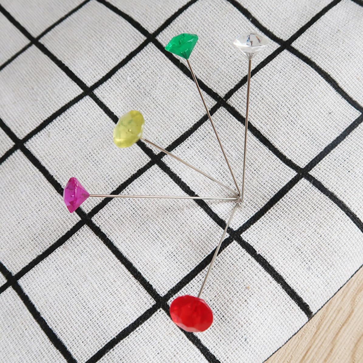100pcs Crystal Straight Pins Colorful for Craft Projects image 2