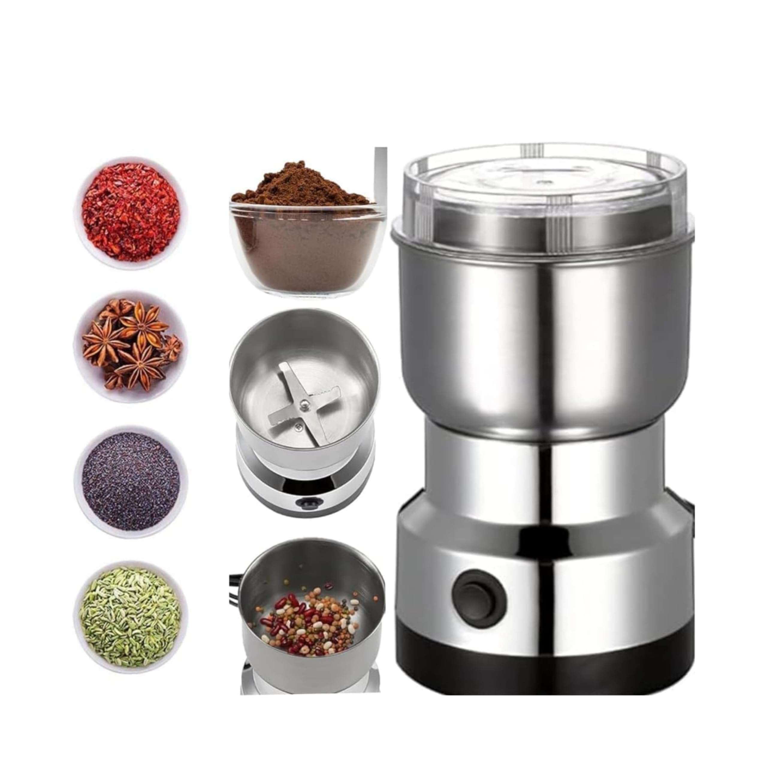 Stainless Steel Multifunctional Electric Grinder - Nima Coffee Bean and Spice Smash Machine, Portable Household Mixer for Grains, Nuts, and Seasonings(only for Dry Items) (B0DFWBT7DF) Amazon Price History, Amazon Price Tracker