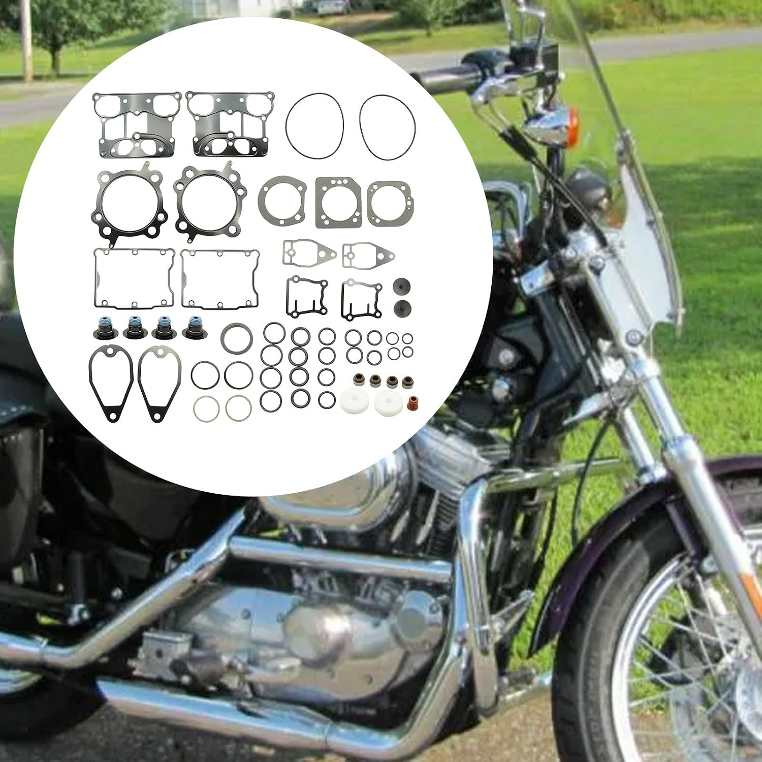 1 Set of Top End Gasket Kit, Replacement for Harley 1550 Twin Cam 95CI Big Bore 1999-2006
