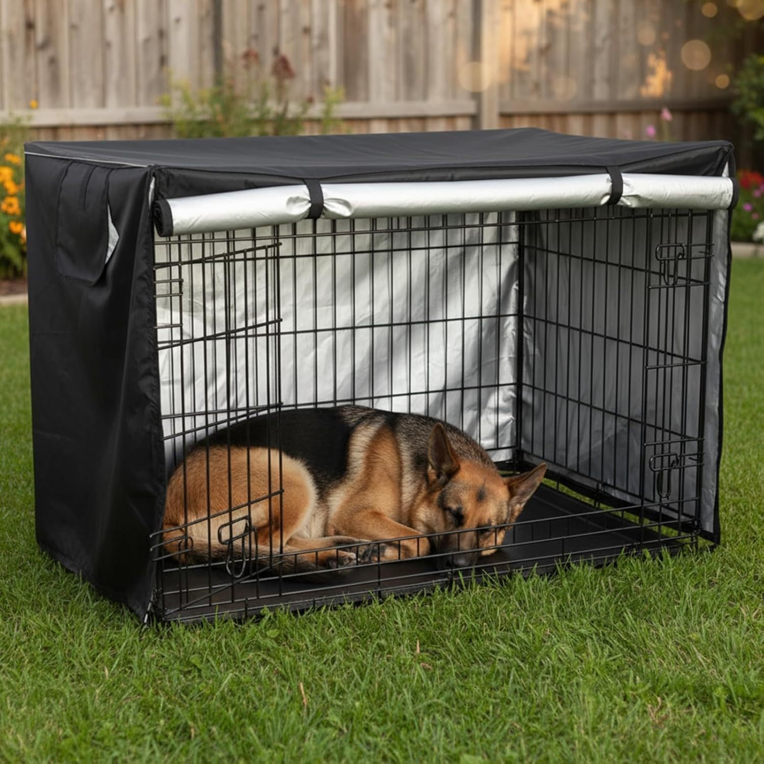 Dog Crate Covers for Dog Cages, Privacy Dog Kennel Covers for Dog Crates Fits 24" - 48" Wire Kennel, All Sides Open, Breathable Light Reducing and Weather Protection (Off-White, 48" * 31" * 33")