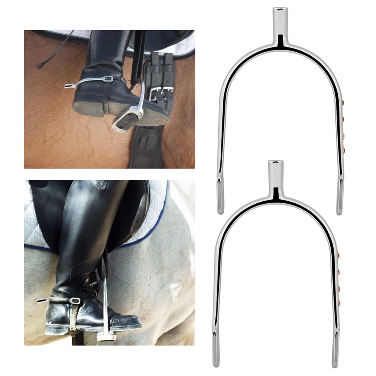 Speroni da Equitazione in Lega di Zinco, Placcati Argento, Design Sottile per Roping Inglese, Stile Femminile