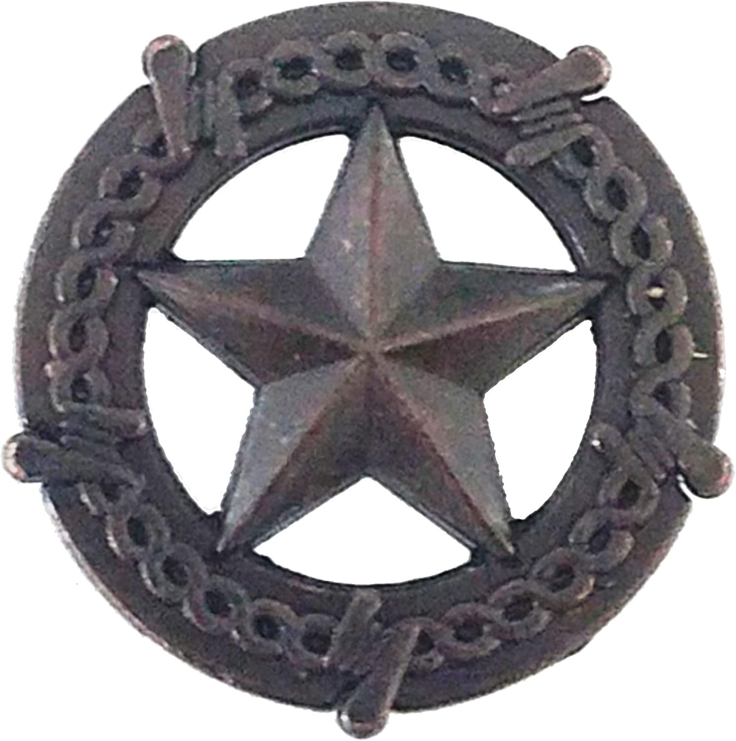 Set of 6, New Barbwire Star Knobs in Antique Brass