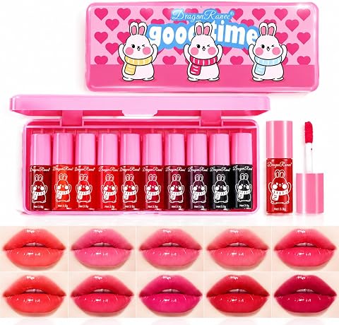 10 Colors Lip Tint Stain, Lip Stain Long Lasting Waterproof, Lip Gloss Set