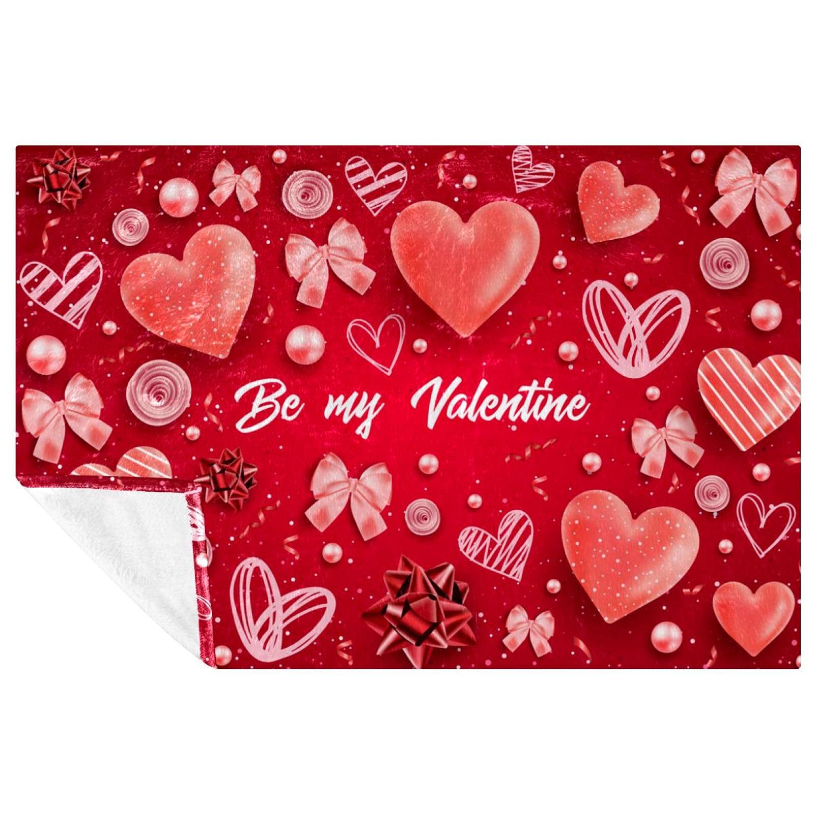Couverture chaude plaid cœurs rouges pour lit et plage