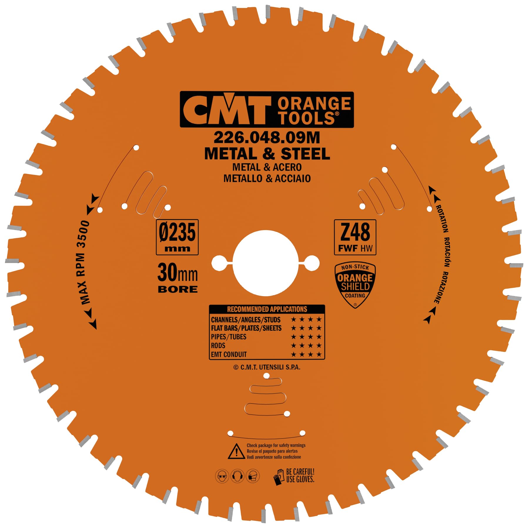 CMT - 226.048.09M - LAMA X MATERIALI FERROSI-PVC HW 235x2.2/1.8x30 Z48 FWF