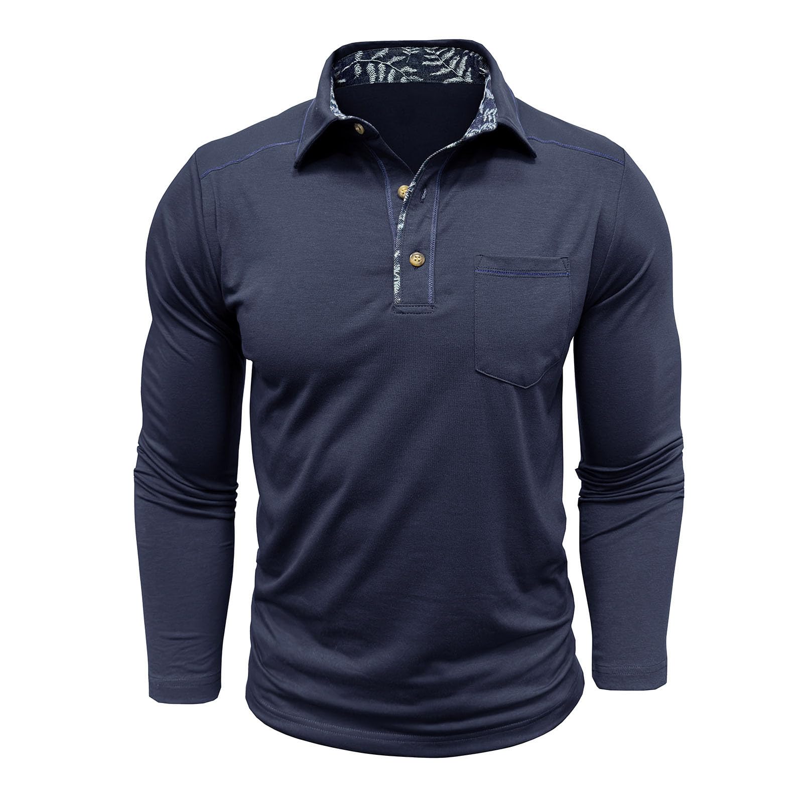 Polo Homme Manche Longue Habit Décontracté Polo Manche Longue Homme Classique Haut Mode Tee Shirt Basique Vêtements Travail Vetement Outdoor Habit Classique Haut Doux Vêtements en Plein Air Vetement