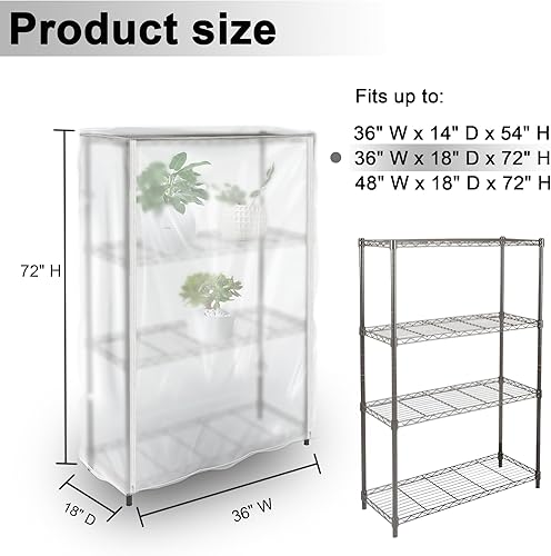 Miniatura 3 de IndigoTempest9 Cubiertas de plástico para estantes, cubierta de estante de alambre de PVC translúcido esmerilado, mantiene el estante alejado del