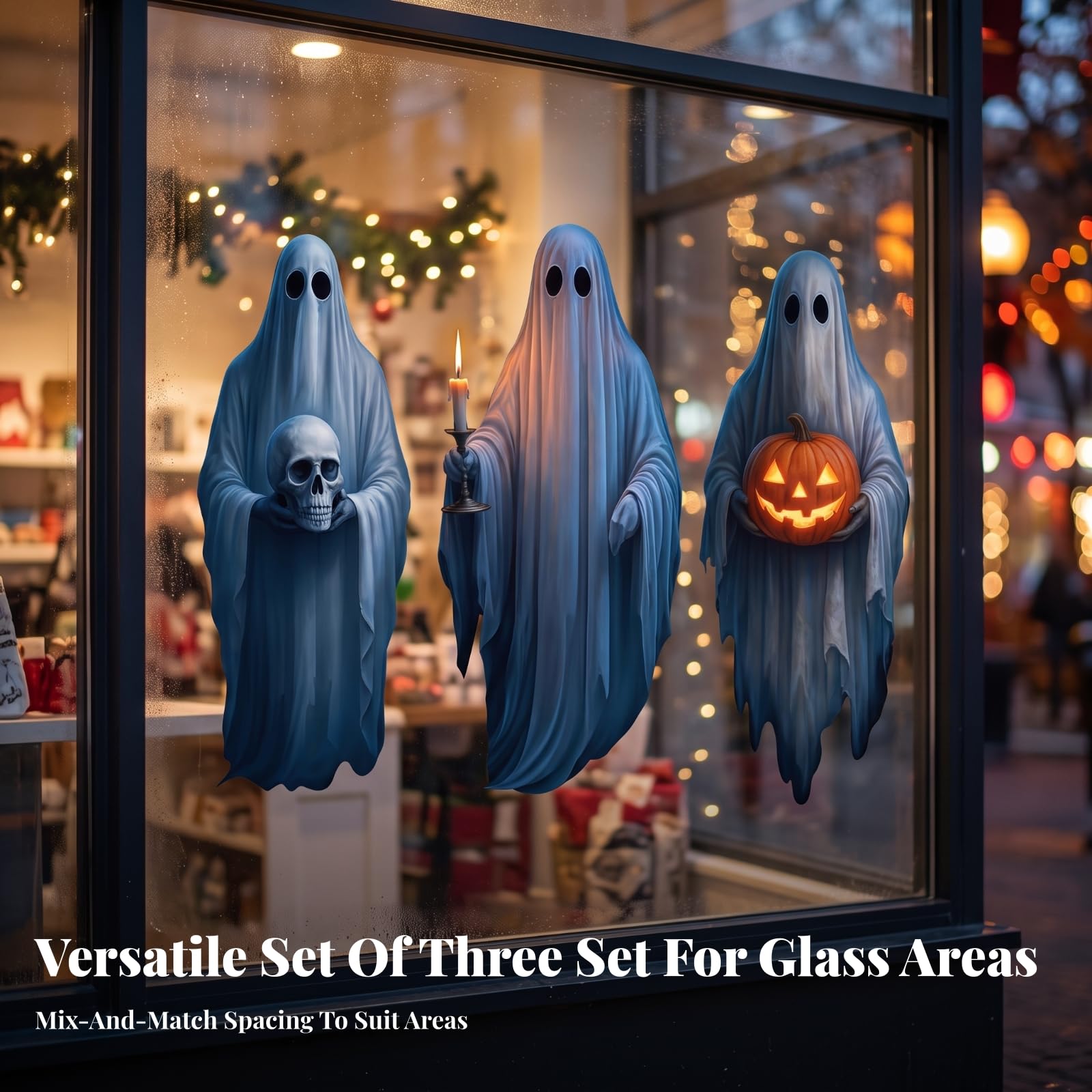 3 Pezzi Adesivo da Parete Impermeabile | Autoadesivo, Adesivo a Forma di, senza Residui, Decalcomania di Halloween, Grigio, 50x150cm