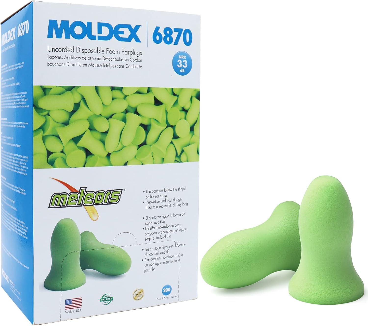 MOLDEX METEORS モルデックス メテオ 6870 耳栓 200ペア Amazon | MOLDEX(モルデックス)メテオ meteors 約200ペア 6870 耳栓