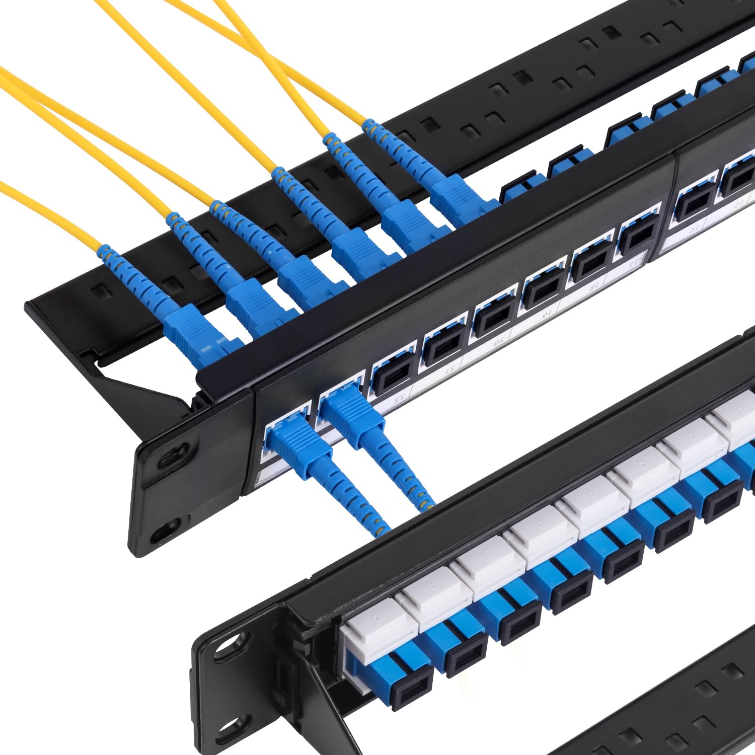 Pannello patch in fibra monomodale SC/UPC OS1/OS2 a 24 porte 1U, rack da 19