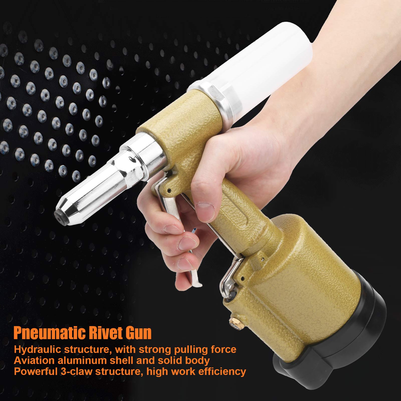 Generic Hydrauliczny Pneumatyczny Pistolet do Nitowania Obudowa Aluminiowa Pistolet do Nitowania Pneumatycznego Skok 18 Mm 0,5 0,7 MPA Konstrukcja z 3 Pazurami Nitów Stalowych i Aluminiowych w