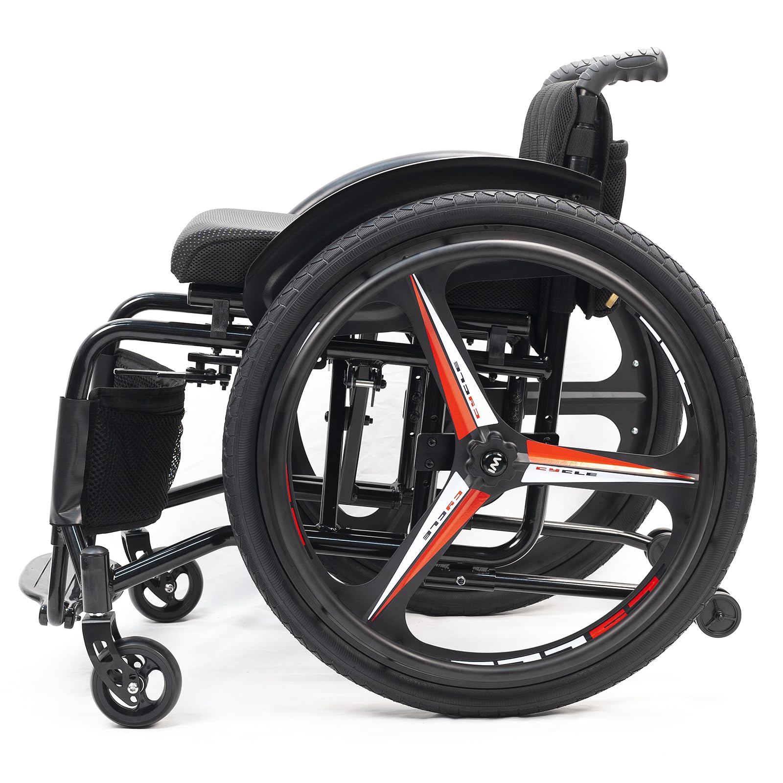 Silla De Ruedas Deportivas Portátiles Para Adultos, Silla De Silla De Deportes Ultra Ligero De Terrrain, Silla De Rueda Manual Autopropulsada, Ruedas Traseras De Liberación Rápida Y Ruedas Anti-punta(