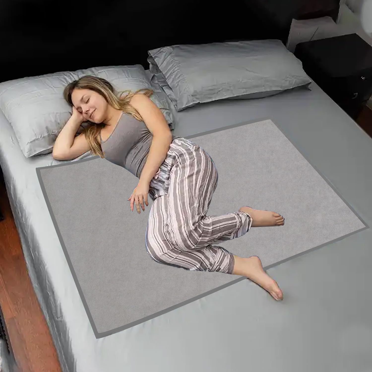ADBENI HOME Terry Cortridge Cotton Waterproof Incontinence Bed Pad, 36x54 Inch Grey, Ecofriendly, Non Slip Protector, Leak Proof & Stain Free, Washable Multi Purpose Utility Sheet