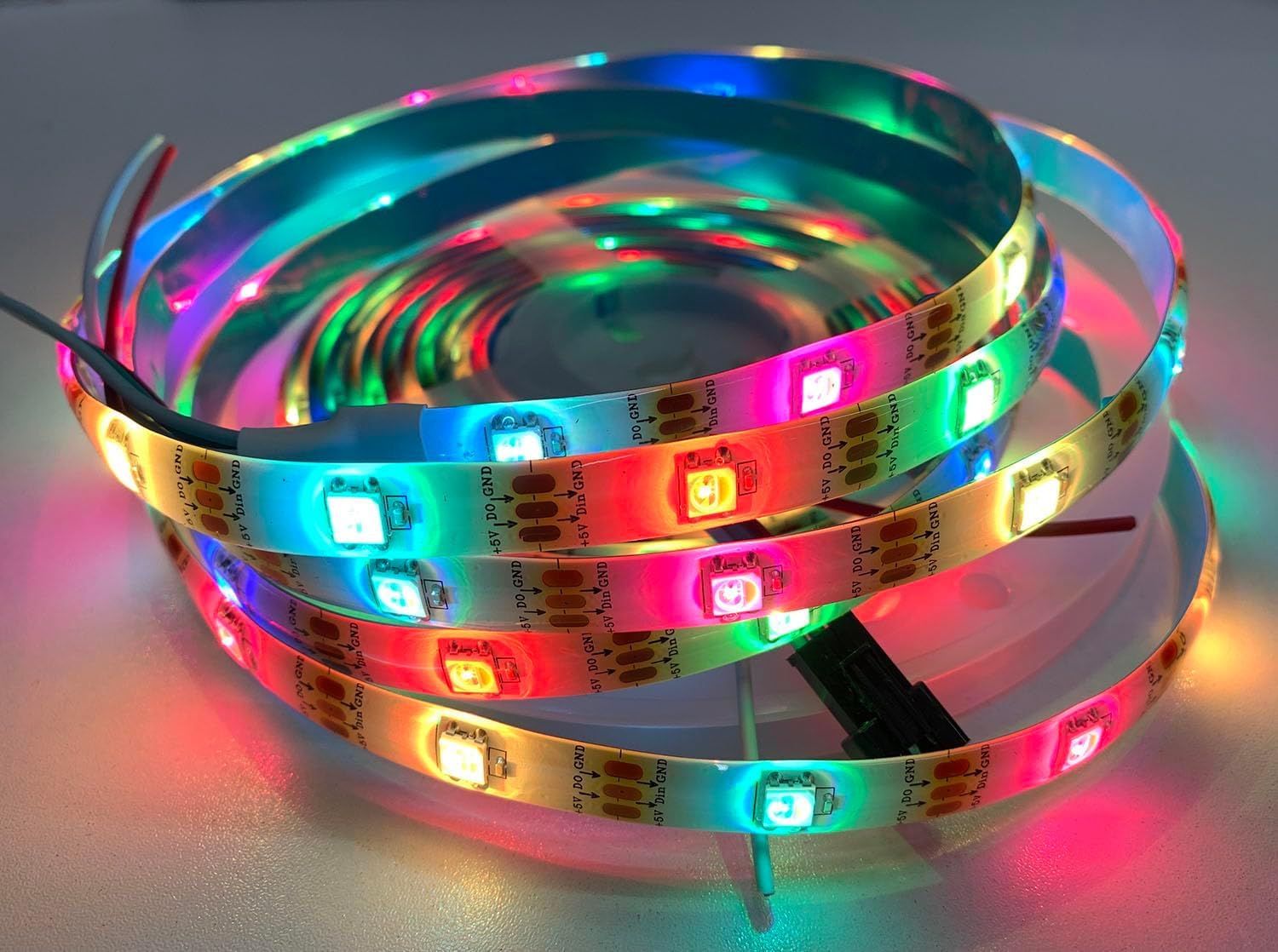 DC5V DC12V SK6812 RGBW LED-Streifen 4-in-1 Ähnlich WS2812B 30 60 144 LED Individuell Adressierbare Intelligente Pixel Magisches RGB CW WW Licht (5V RGBWW, 5M 60LED/M, White Pcb Ip65)