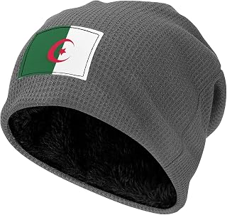 Flag of Algeria Print Slouchy Knitted Hat for Men and Women,Warm Winter Hat,Ideal Gift for All Occasions