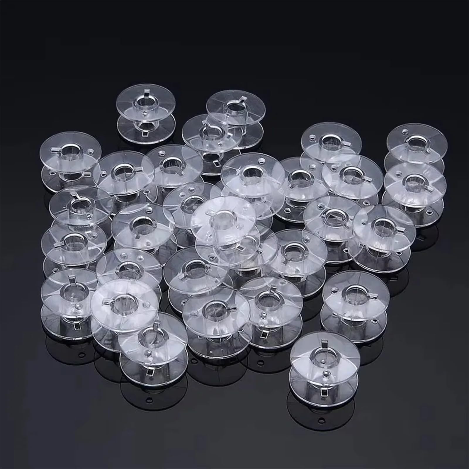 bobinas de maquina de coser 100/200/300/400 Uds. Bobinas de máquina coser plástico transparente DIY(100pcs)