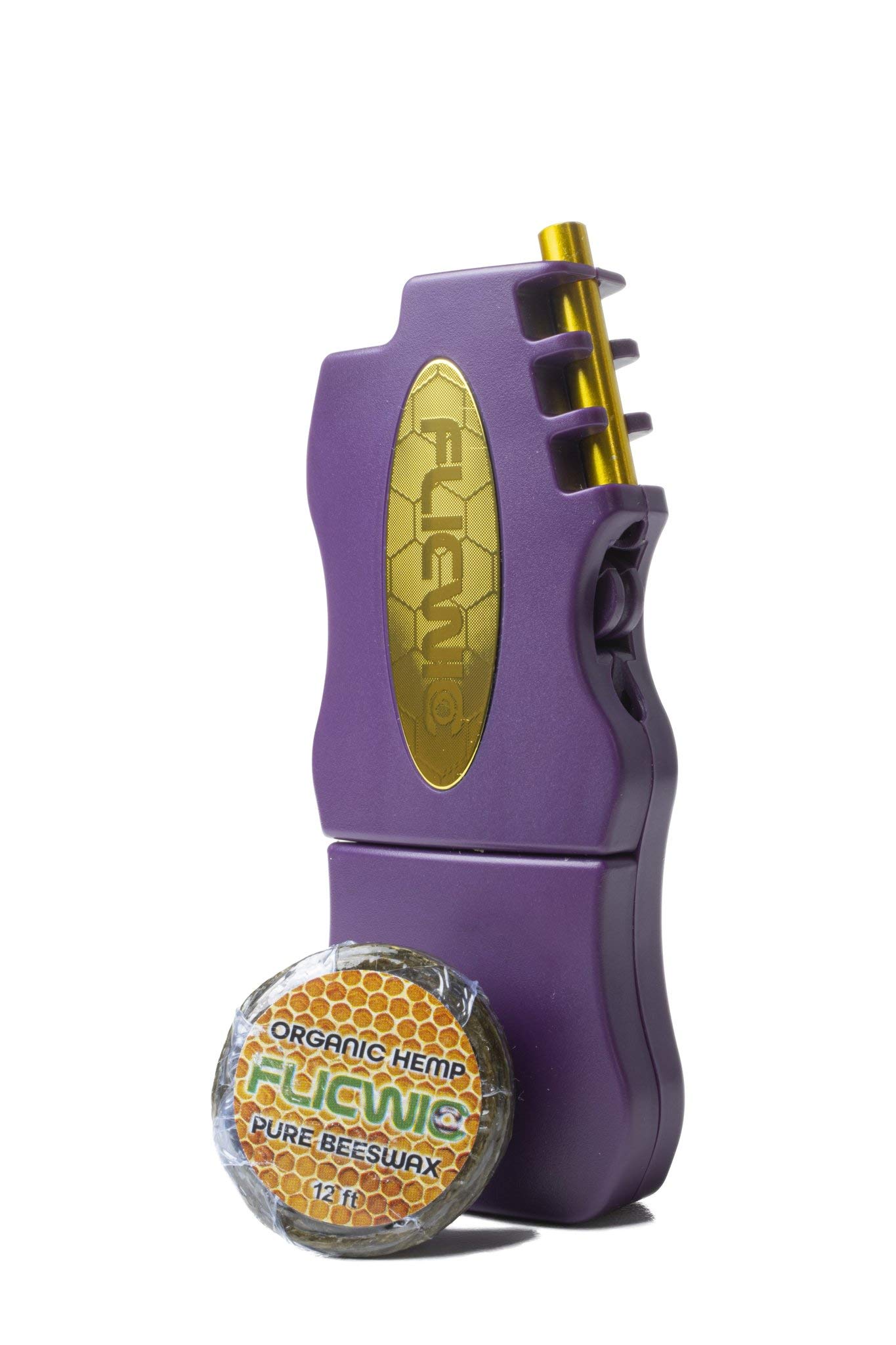 Buy FLICWIC Hemp Wick Purple and Gold Dispenser Lighter Case for Mini
