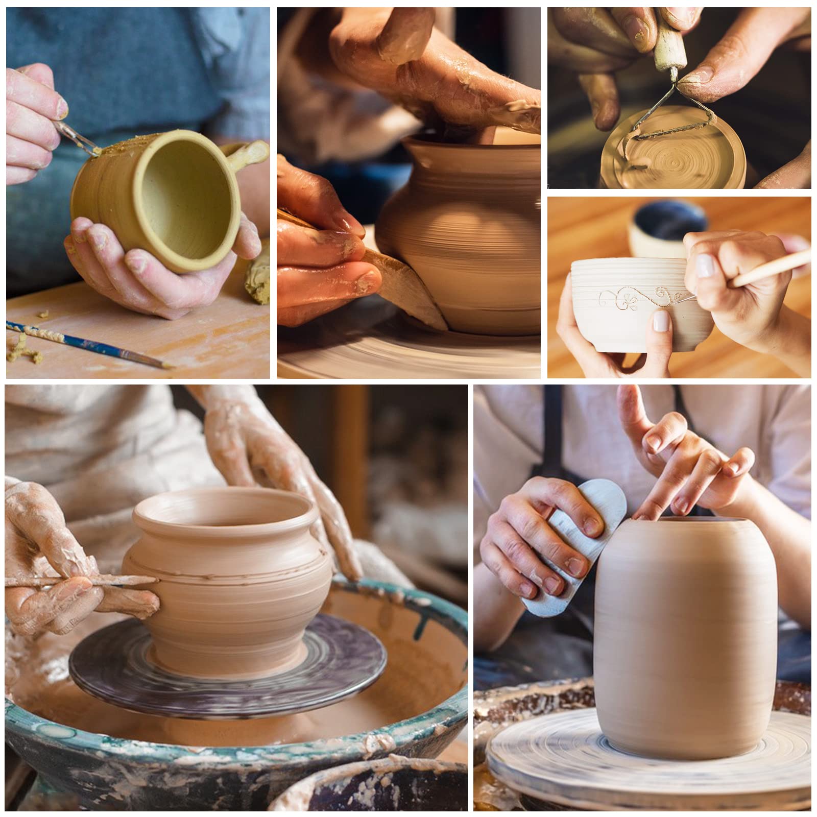 Attrezzi Scultura Argilla,56 Pezzi Attrezzi Ceramica,Sculpting Tool con Sacchetto di Stoccaggio,Utensili Ceramiche Professionale per Scultura in Argilla e Cake Torta Design ECC
