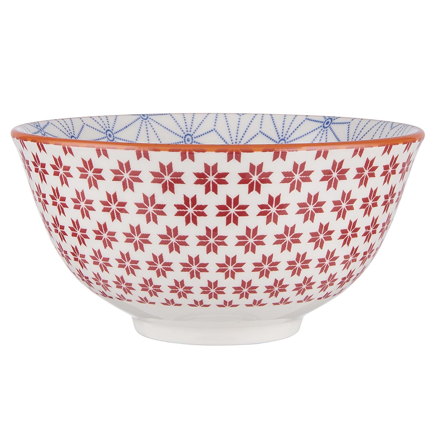 BUTLERS 6er Set Schüssel 520ml Müslischale ORNAMENTS Porzellan Geschirr & Dekoschalen | Bowl Salatschale Suppenschüssel Teller tief | Modern gemustert mit Farbakzent