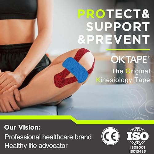 Miniatura 7 de OK TAPE PRO - Rollo de cinta de kinesiología sin cortar, cinta elástica de terapia física para aliviar el dolor, apoyo muscular, cinta cinética,