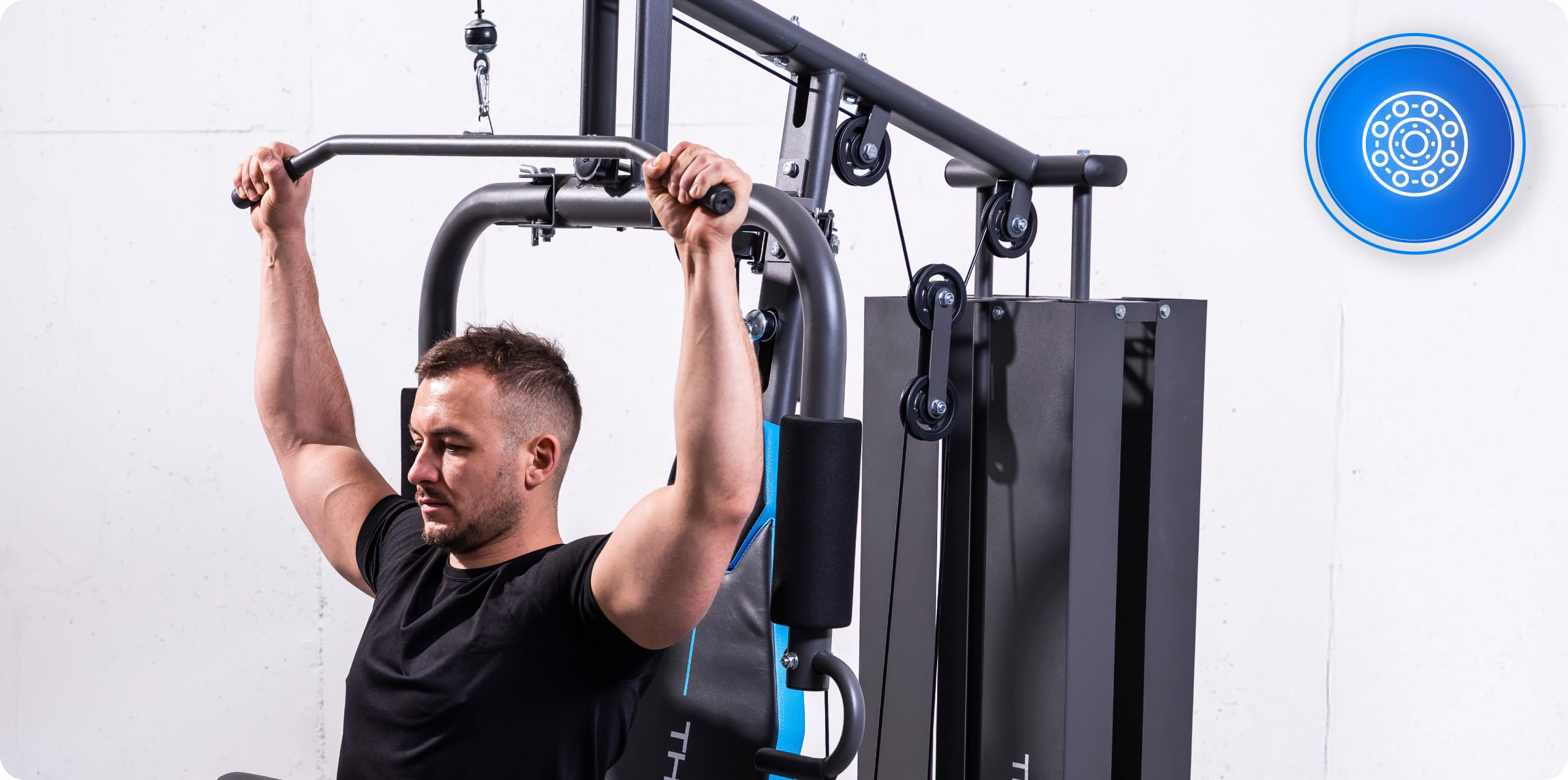 THUNDER Multifunktionale Kraftstation Home Gym Fitnessstation mit Kabelzug & Muskelaufbau Training