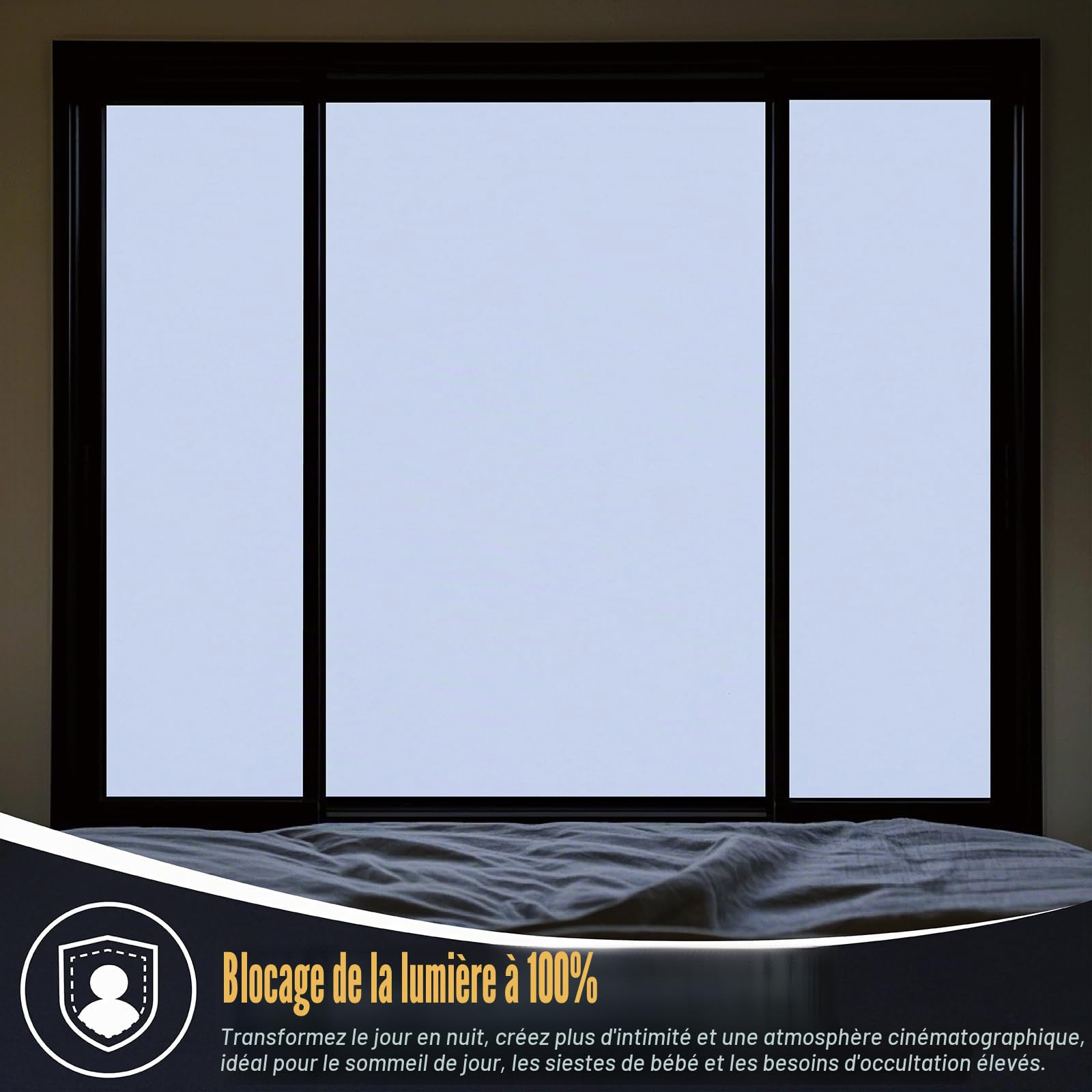 Film Occultant Fenêtre Blanc, 100% Anti UV，électrostatique Film， pour Vitre pour Bureau Maison Salle de Bain Chambre Fenetre Anti Regard 60 cm x 400 cm