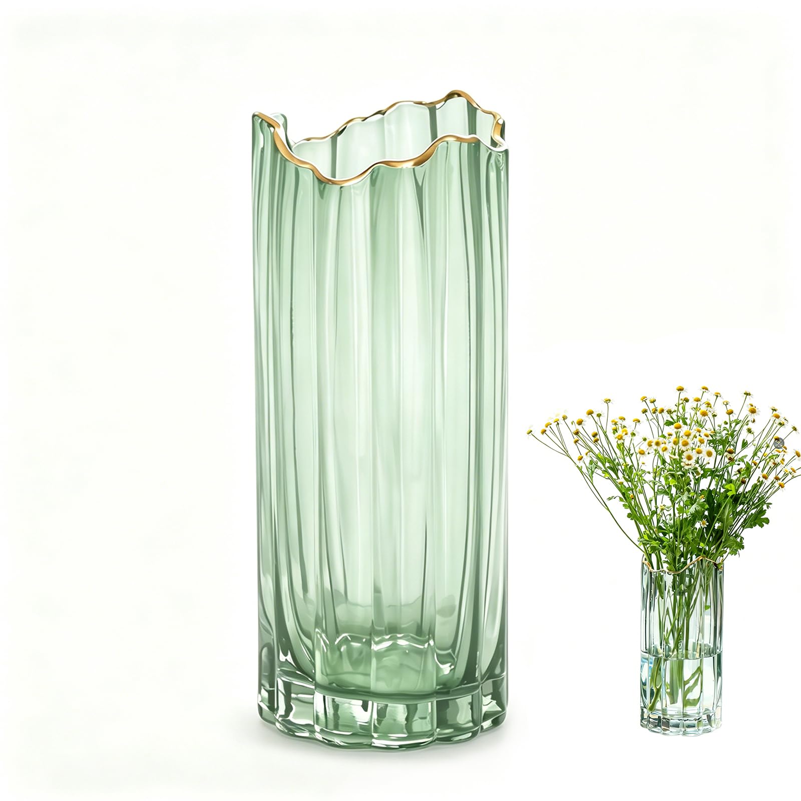 Jarrones de cristal cilíndrico para centros de mesa de bodas y cenas