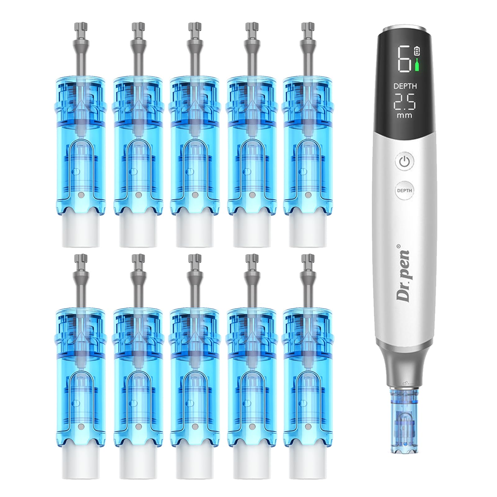 Dr. Pen M9 Replacement Cartridges (42 Pins), Individually Sealed Disposable Tips, Compatible with M9 Microneedling Pen, Skin Care Accessories (10 Pcs)