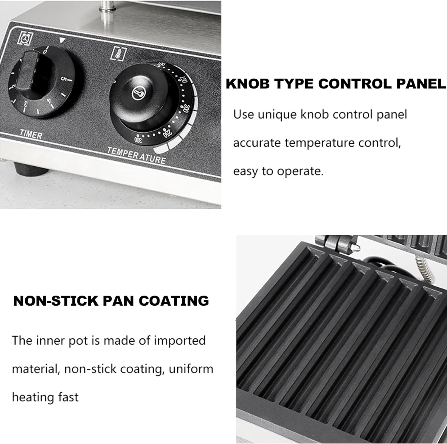 Electric Dough Stick Machine - Non-Stick Waffle Cone Maker, Temperature Control 50-300℃, Commercial Baking Equipment for Perfectly Crisped Dough Sticks and Cones