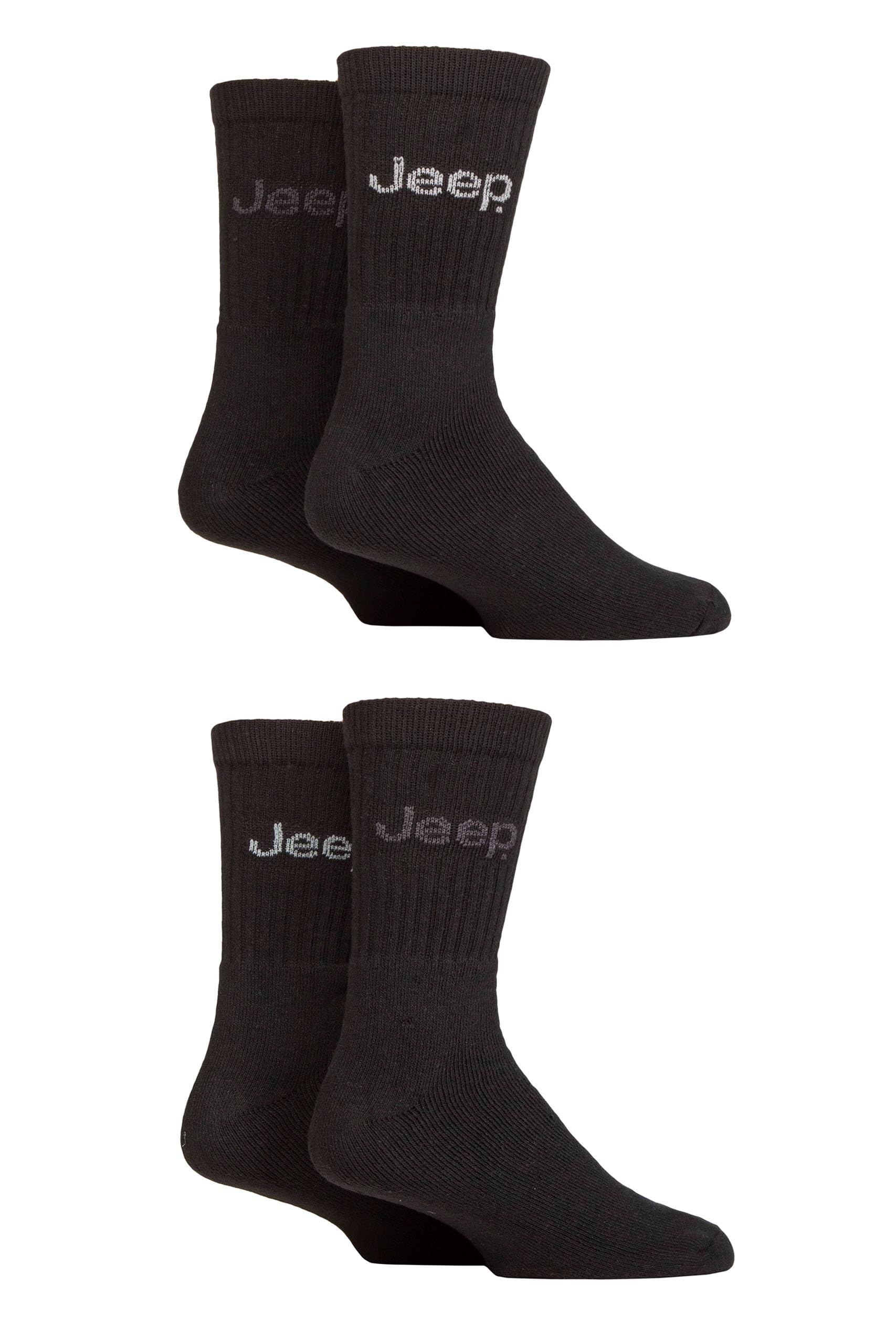 Jeep Men's Black Plain Boot Socks in Size 7 - 11, Sports Direct