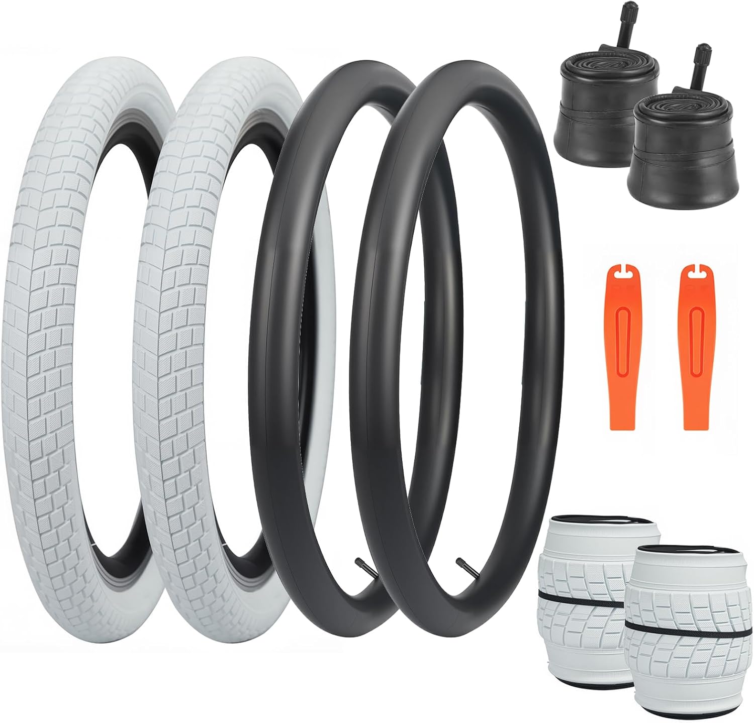 20x2.125 Bike Tires 1/2 Pack 20 Inch Bike Tire Kids Black 20x2.125 Bicycle Tire Folding Replacement Tire/Tube Suitable for 20x2.1 20x2. 125 20x2.25 Bicycle Tires, Multiple Colors