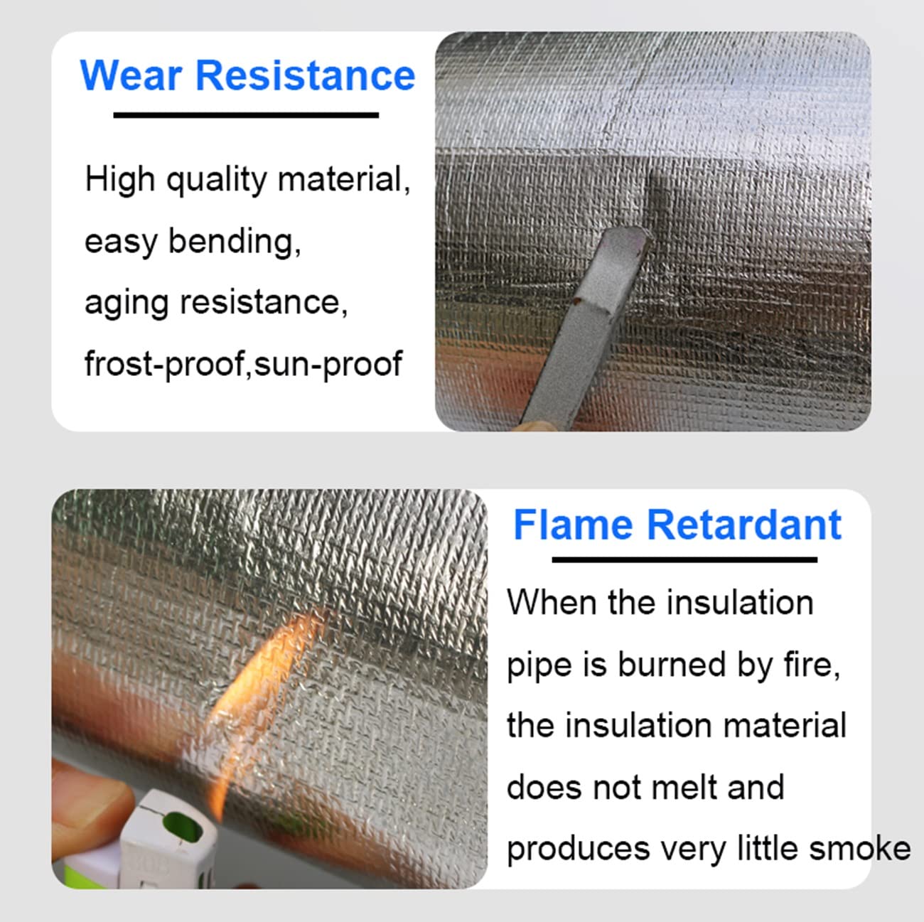 Coquilla Aislante De Papel De Aluminio Autoadhesivo Anticongelante Y Retardante, Aislamiento De Tuberías De 30mm De Espesor, ID 22-219mm, Para Tubería De Agua Fría Y Caliente ( Size : 219mmx30mm )