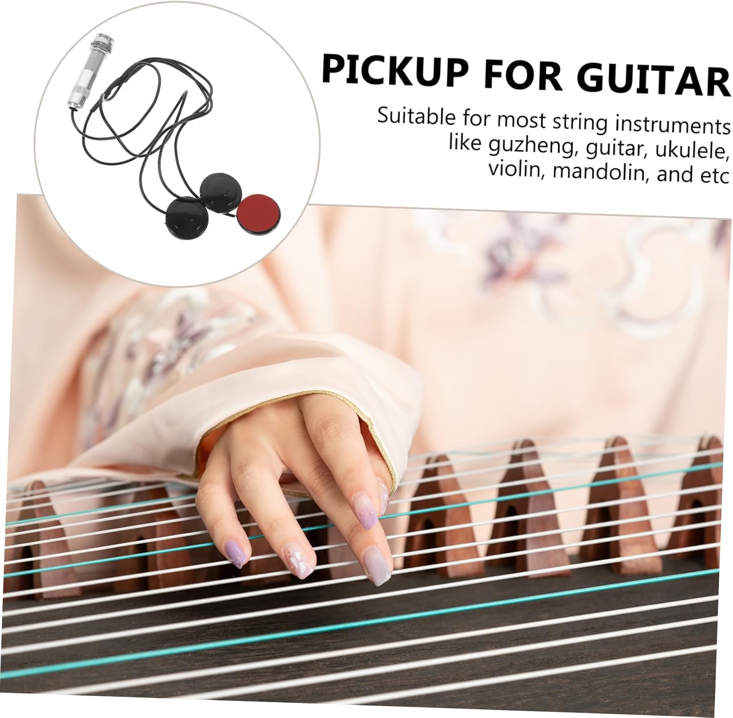 Guzheng Piezo Sound Transducer Pickup Self Adhesive Three Contact Microphone for Accurate Sound Control and Easy Installation String Instruments