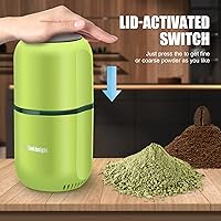 Vista 3 de COOL KNIGHT Molinillo de hierbas [gran capacidad/rápido/eléctrico] - Molinillo de café de hierbas para especias con colector de polen/- 7.5" (verde)