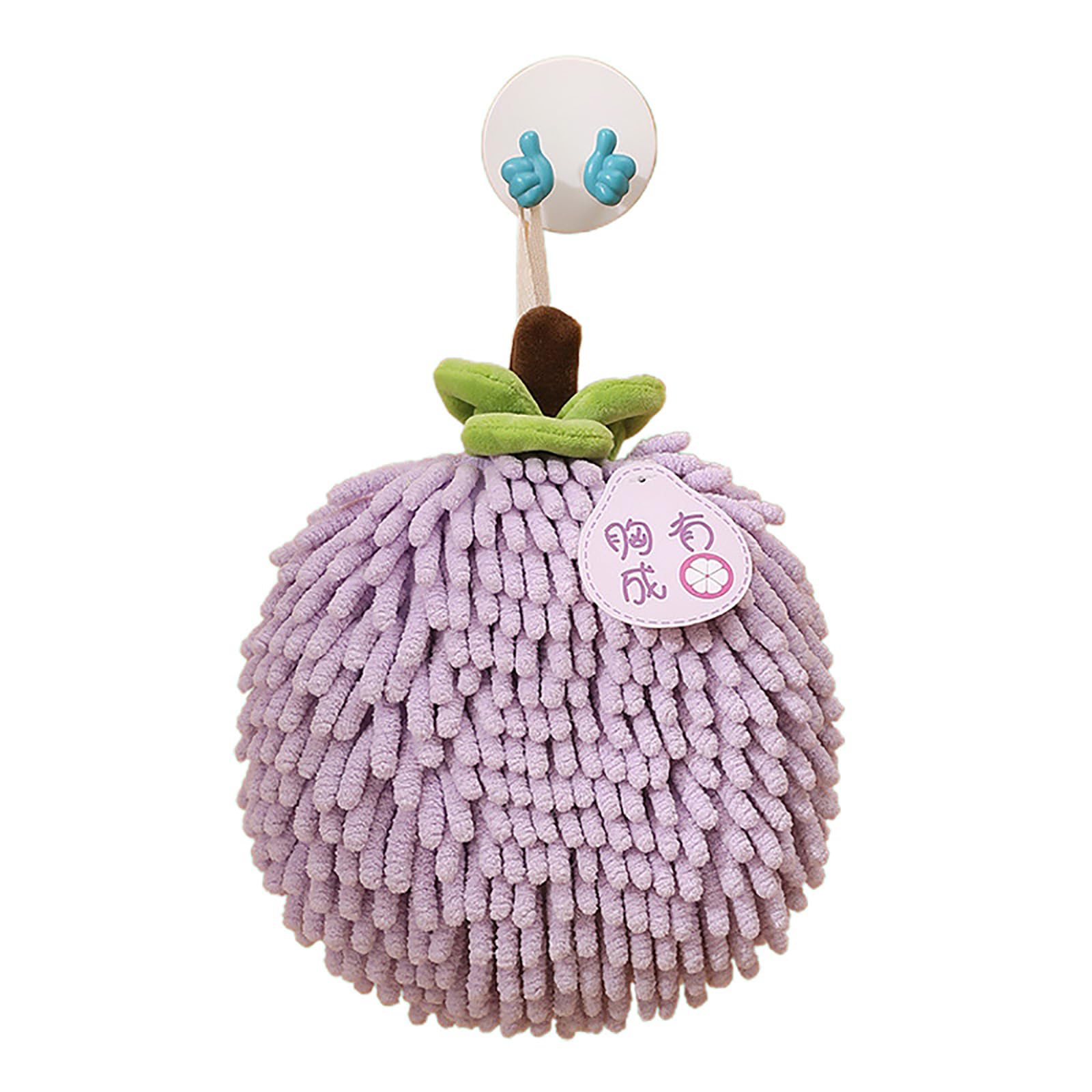 Jazuaiao Chenille Hand Towel Wipe Towel Ball with Hanging Loop Quick Drying Absorbent Microfiber Handball for Kitchen Bathroom Chenille Hand Wipe