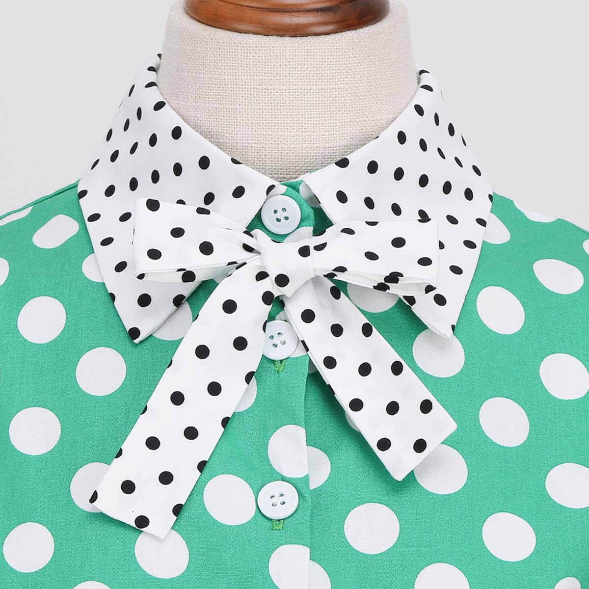 OBEEII Robe Femmes Vintage de Années 50 Elégantes Audrey Hepburn Swing à Pois Robe de Soirée Cocktail Cérémonie Anniversaire Bal Fête Rockabilly