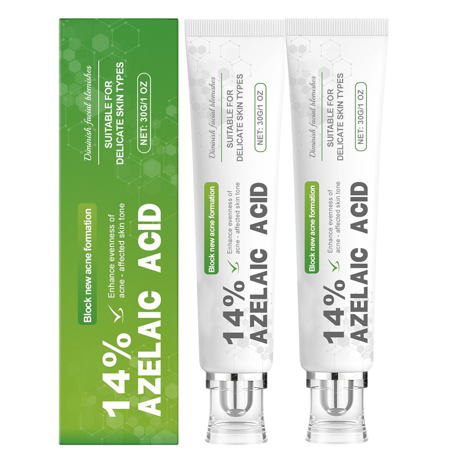 2PCS Azelaic Acid Acne Cream - Soothing Blemish Care