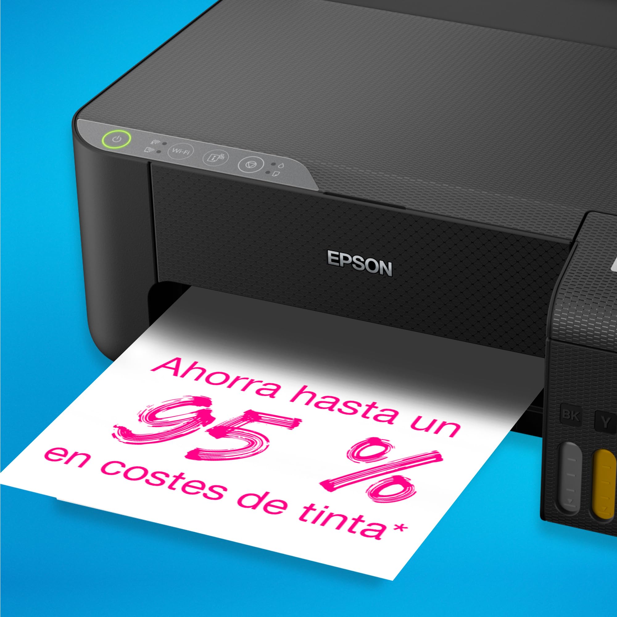 Epson EcoTank ET-1810 | Impresora Inalambrica Compacta, WiFi, A4 con Depósito de Tinta Recargable, Impresión Fotográfica de hasta 10x15 cm, Aplicación Smart Panel | Color Negro