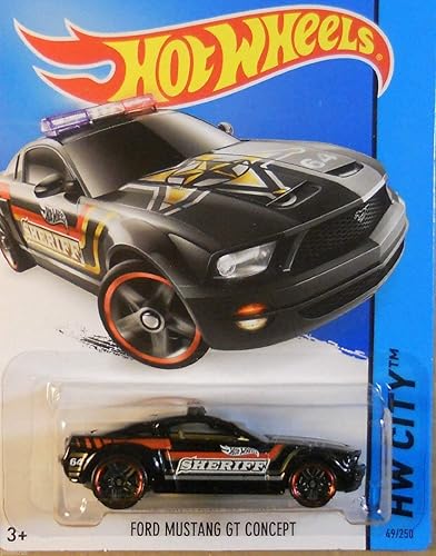 Hot Wheels, 2015 HW City, Ford Mustang GT Concept Police Car [Negro] 49/250