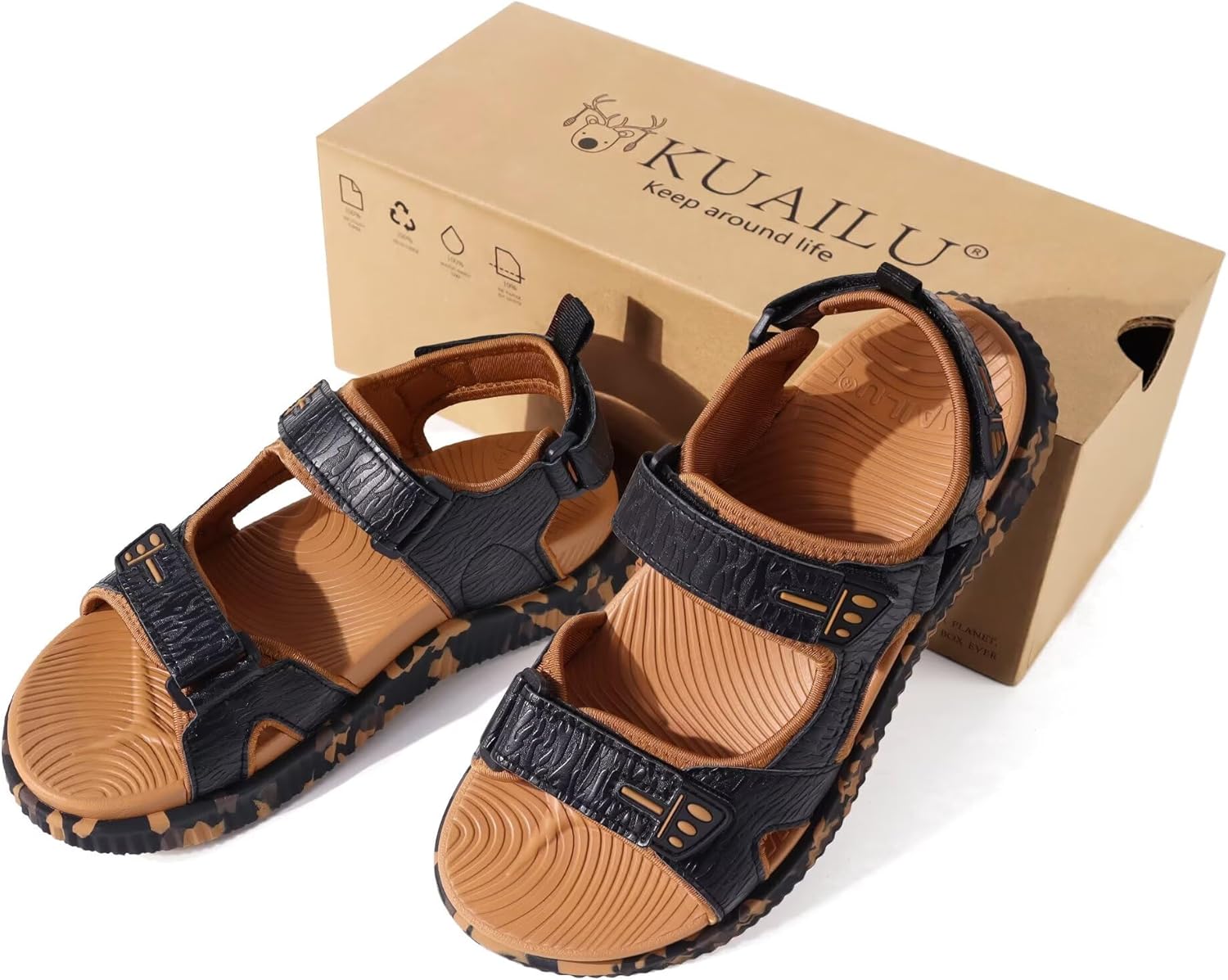 KuaiLu Men’s Orthotic Sandals Comfortable Arch Support Foam Cushion Hiking Walking Sandles Fashion Camouflage Adjustable Sport Recovery Athletic Shoes For Man Urban Outdoor - Image 4