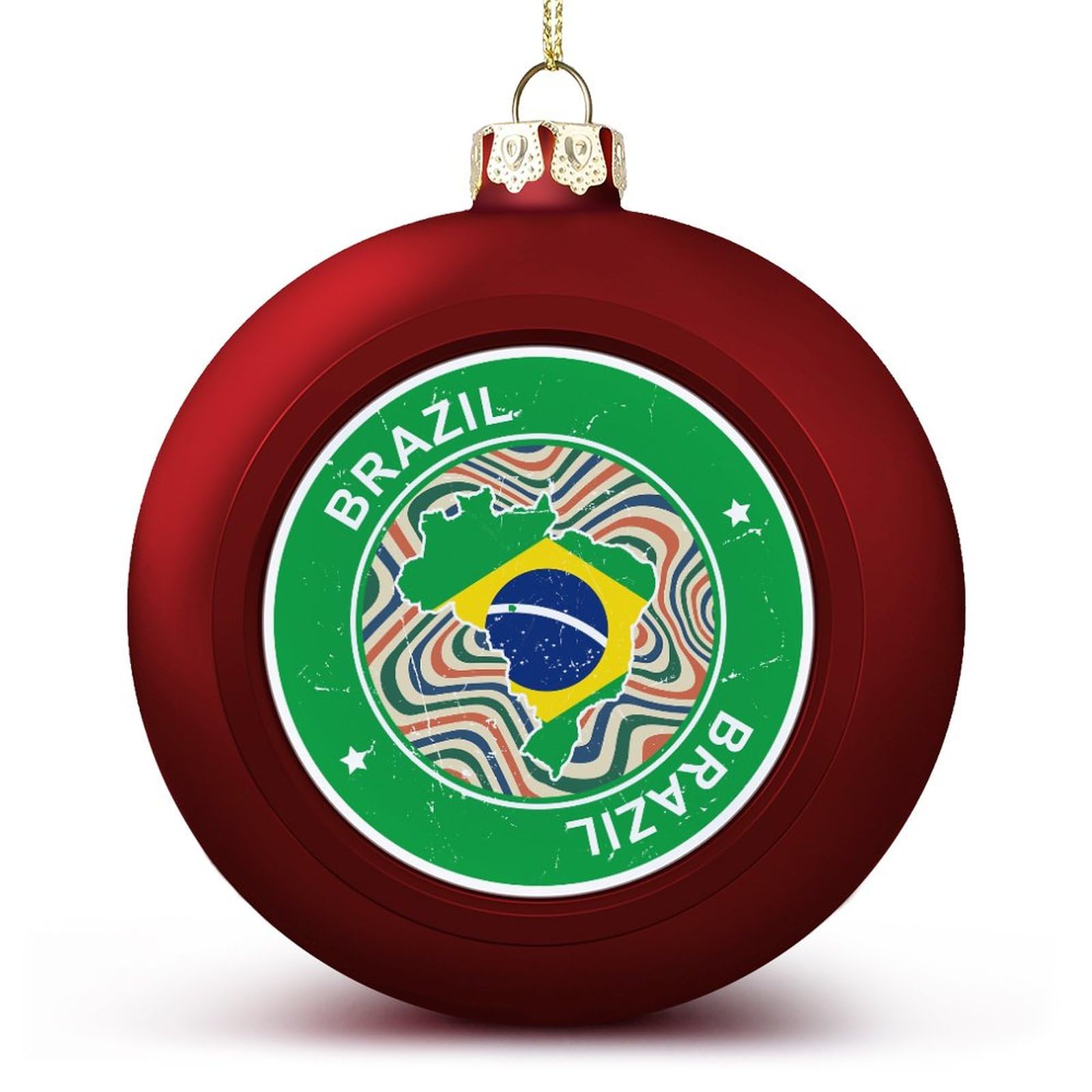 1PCS Christmas Balls Ornaments Brazil Flag Map Christmas Decorations Brazil Tree Balls for Holiday Christmas Party Decoration