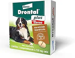 Vermífugo Bayer Drontal Plus Sabor Carne para Cães de até 35kg - 2 Comprimidos
