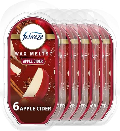 Febreze Recambios de ambientador para derretir cera que combate el olor, sidra de manzana, 6 unidades, 2.5 onzas cada uno