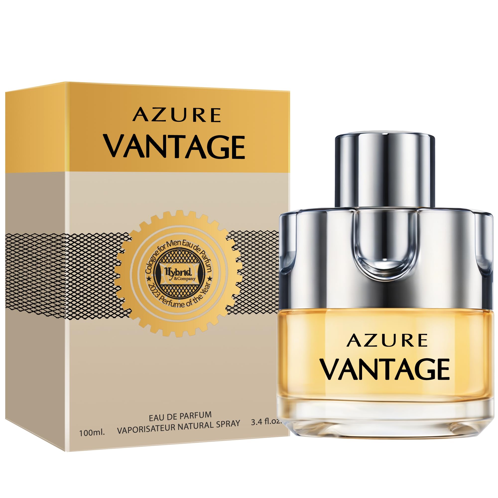 Hybrid & Company Azure Vantage For Men Pour Homme Eau De Toilette Natural Spray 3.4FL.OZ