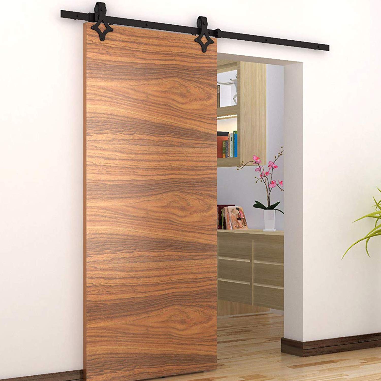 Binario Per Porta Scorrevole 200cm - Kit In Acciaio Per Porte Legno, Capacit&agrave; 150kg, Facile Installazione