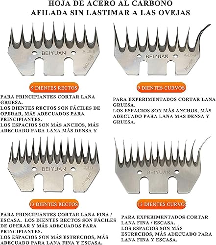 Miniatura 3 de CGOLDENWALL Cizalla de ovejas eléctrica portátil profesional con 6 velocidades ajustables para caballos, ganado, cabras, poni verde, 110 V (9